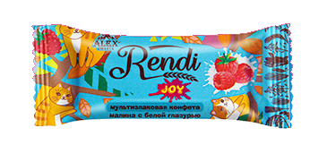 Мультизлаковая конфета Rendi Joy:малина с белой глазурью